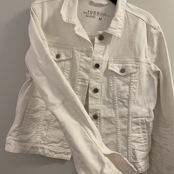 GAP‎ WHITE DENIM JACKET 1969 size M - Picture 2 of 6